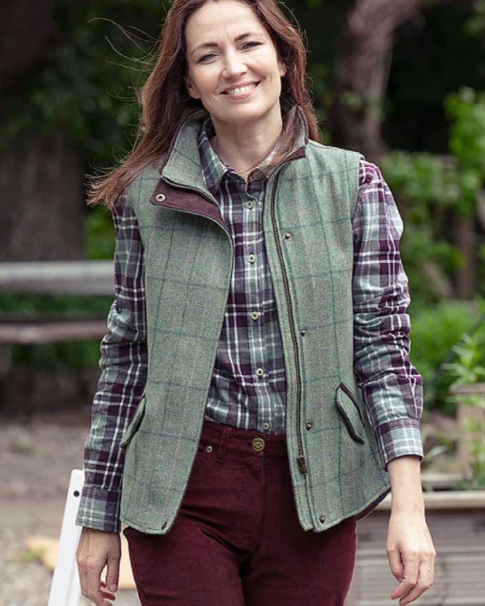 Hoggs of Fife Roslin Ladies Technical Tweed Waistcoat - Image 2