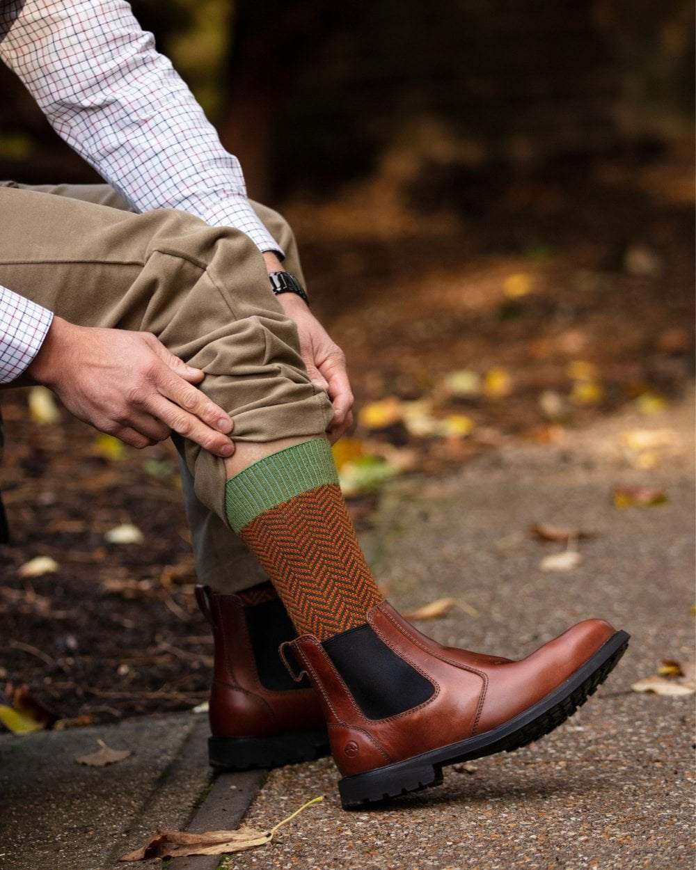 House of Cheviot Herringbone Short Socks - Image 4