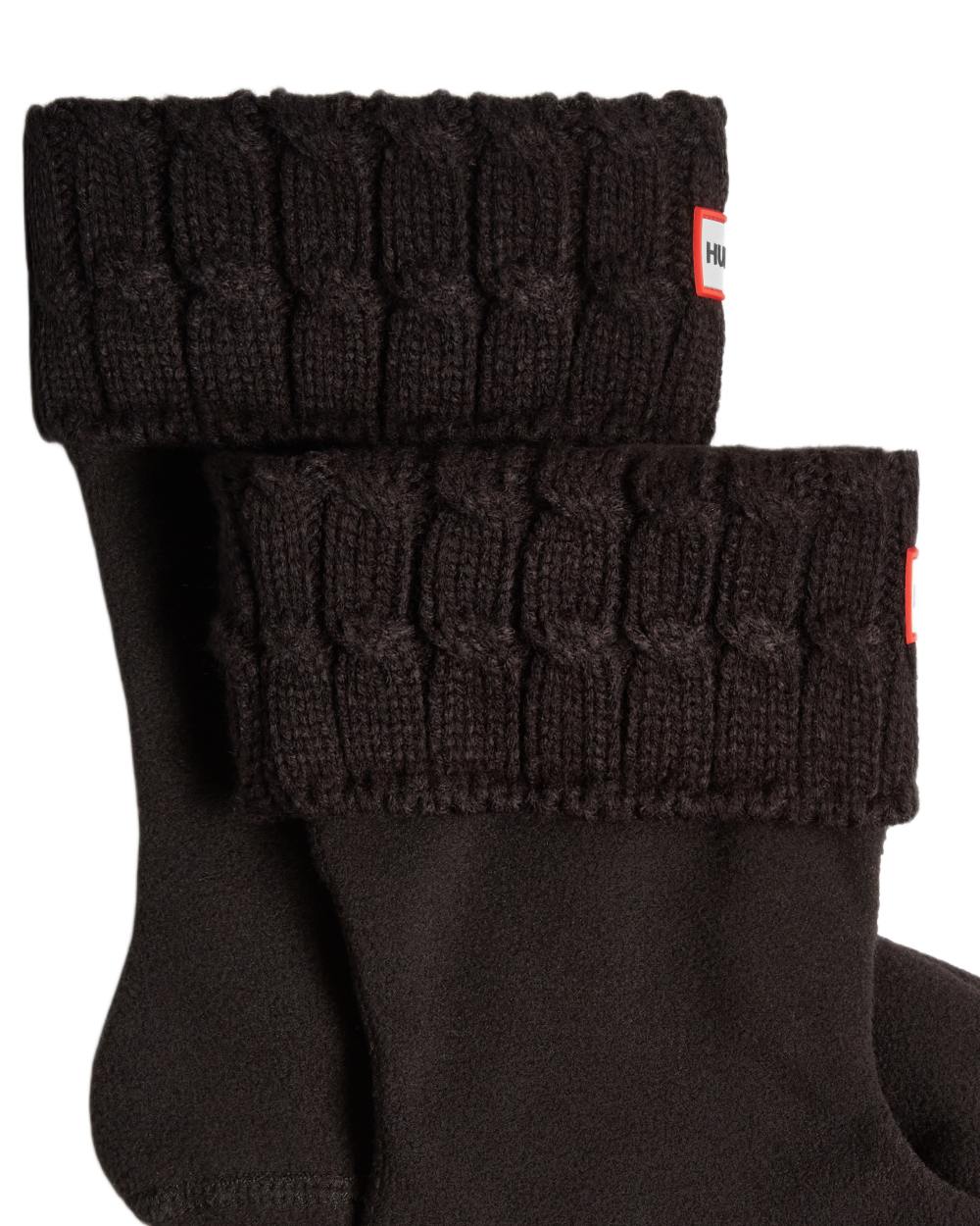 Hunter Recycled 6 Stitch Cable Cuff Short Boot Socks - Image 3