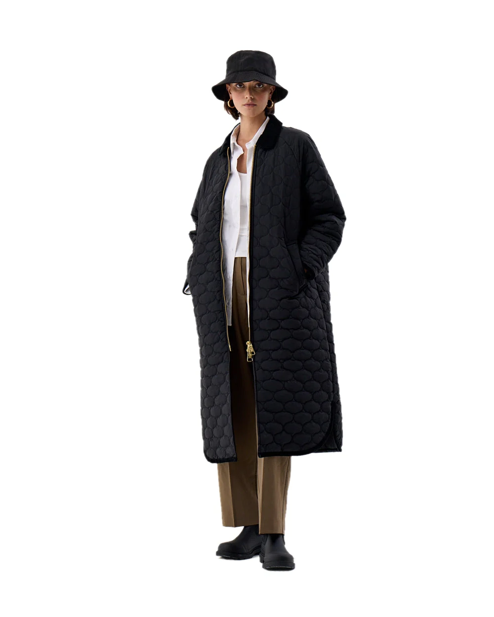 Hunter Womens Fionn Long Quilted Coat - Image 5