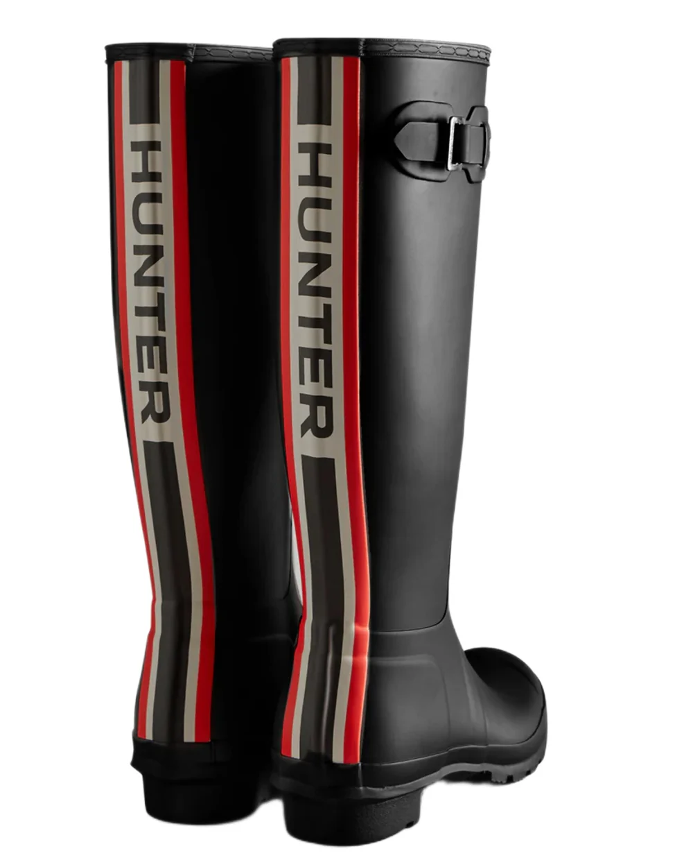 Hunter Womens Tri-Colour Logo Backstrap Tall Wellingtons - Image 2