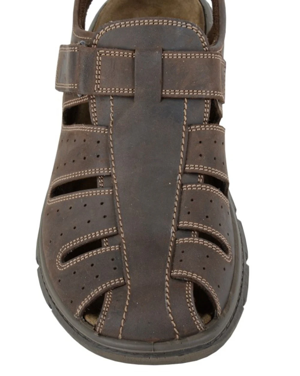 Imac Mens Waxy Leather Touch Fastening Sandals - Image 2