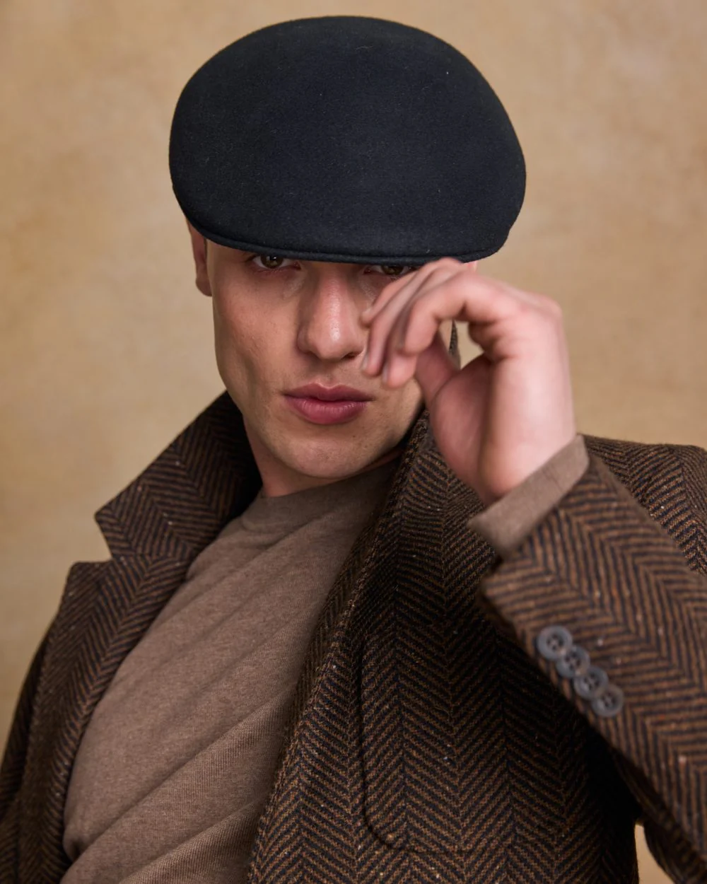Jack Murphy Mens Galway Felt Flat Cap - Image 3