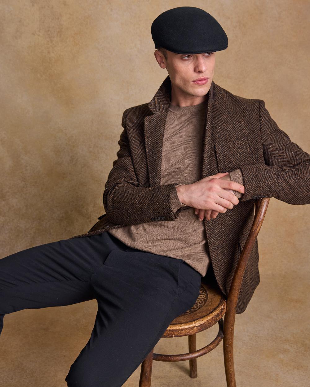 Jack Murphy Mens Galway Felt Flat Cap - Image 5