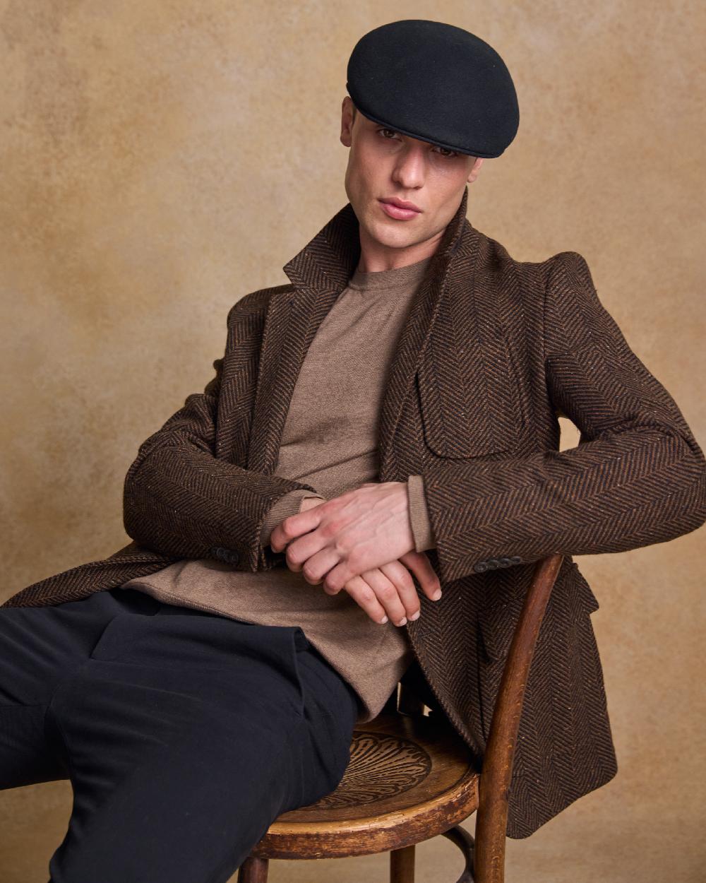 Jack Murphy Mens Galway Felt Flat Cap - Image 8