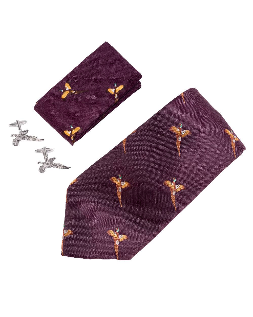Jack Pyke Tie, Hanky and Cufflinks Gift Set Pheasant - Image 3