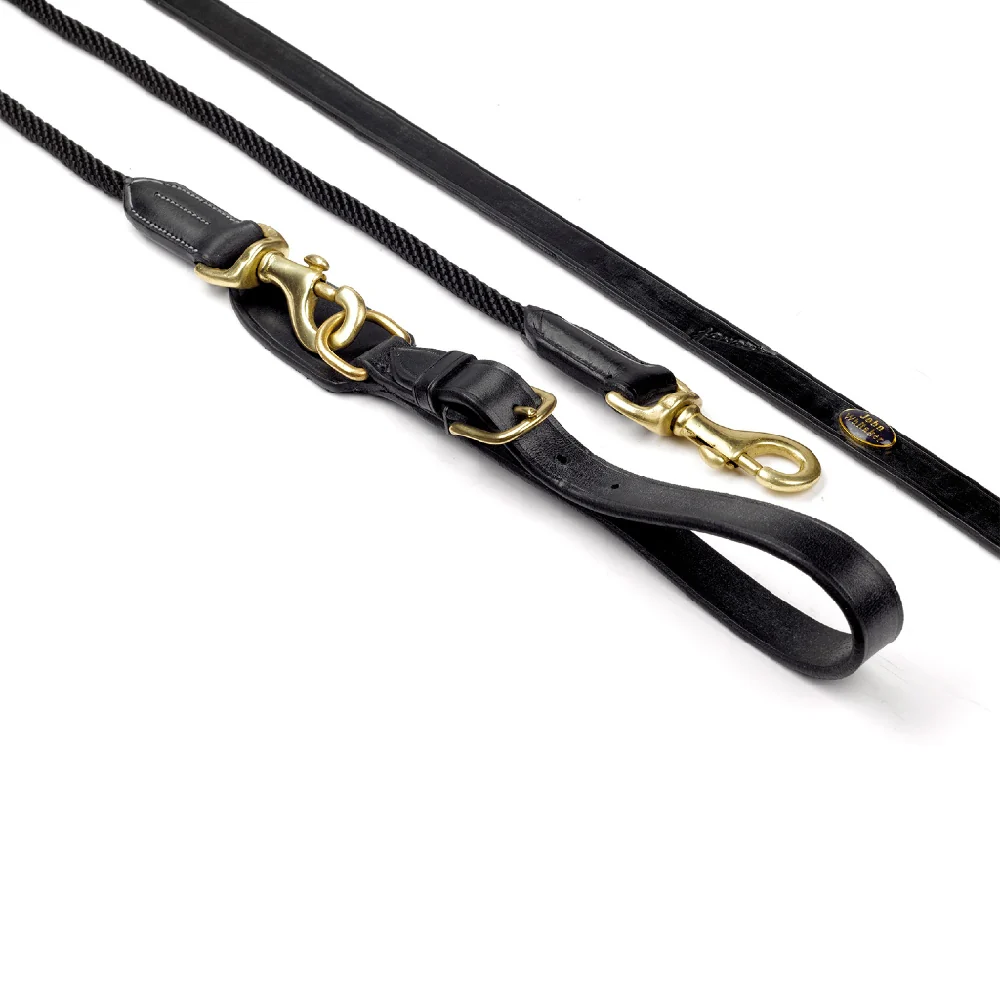 John Whitaker Leather Draw Reins with Rope Insert | Two Colours - Image 2