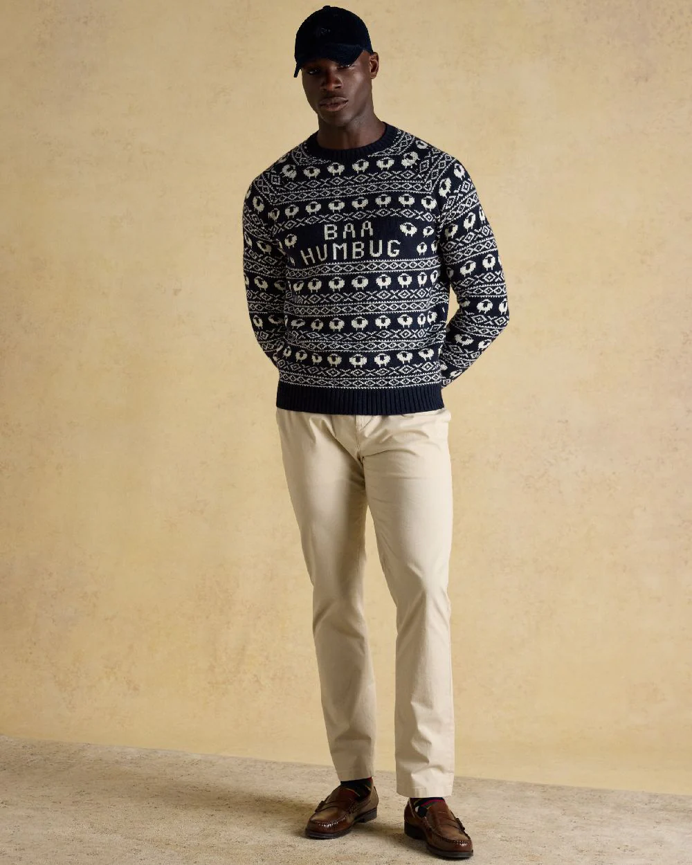 Joules Mens Baa Humbug Intarsia Christmas Jumper - Image 2