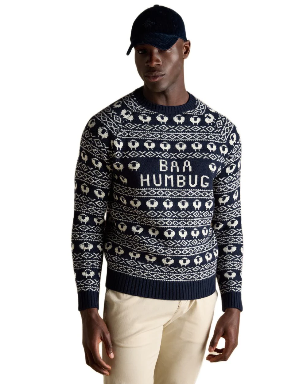 Joules Mens Baa Humbug Intarsia Christmas Jumper - Image 4