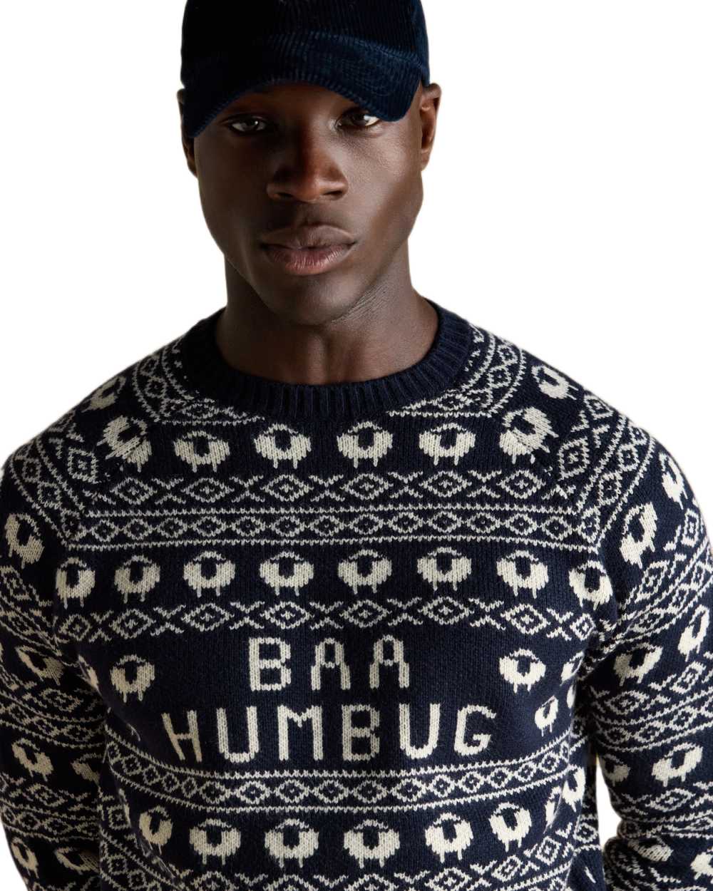 Joules Mens Baa Humbug Intarsia Christmas Jumper - Image 5