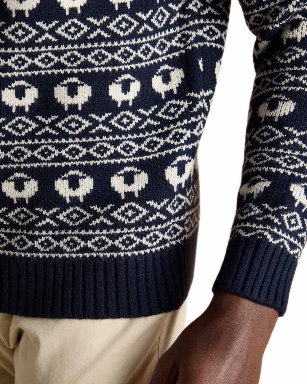 Joules Mens Baa Humbug Intarsia Christmas Jumper - Image 6