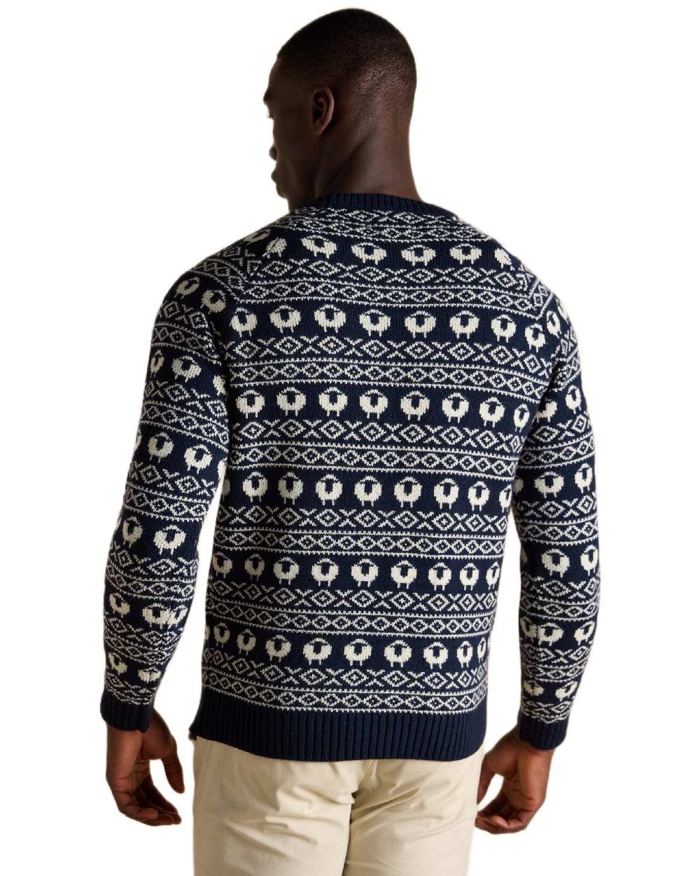 Joules Mens Baa Humbug Intarsia Christmas Jumper - Image 7