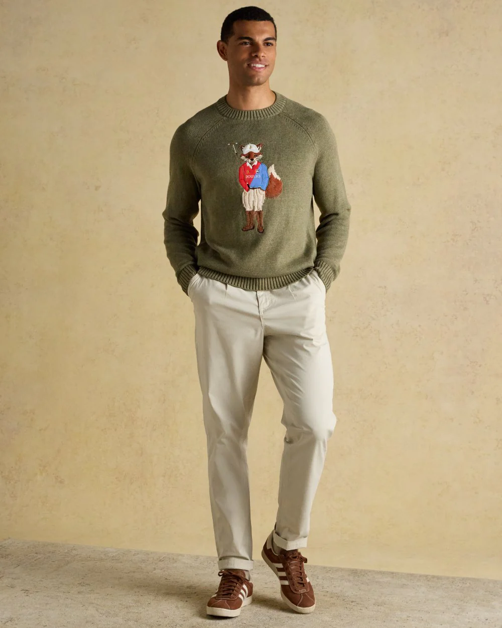 Joules Mens Jonty Intarsia Crew Knit Jumper - Image 11