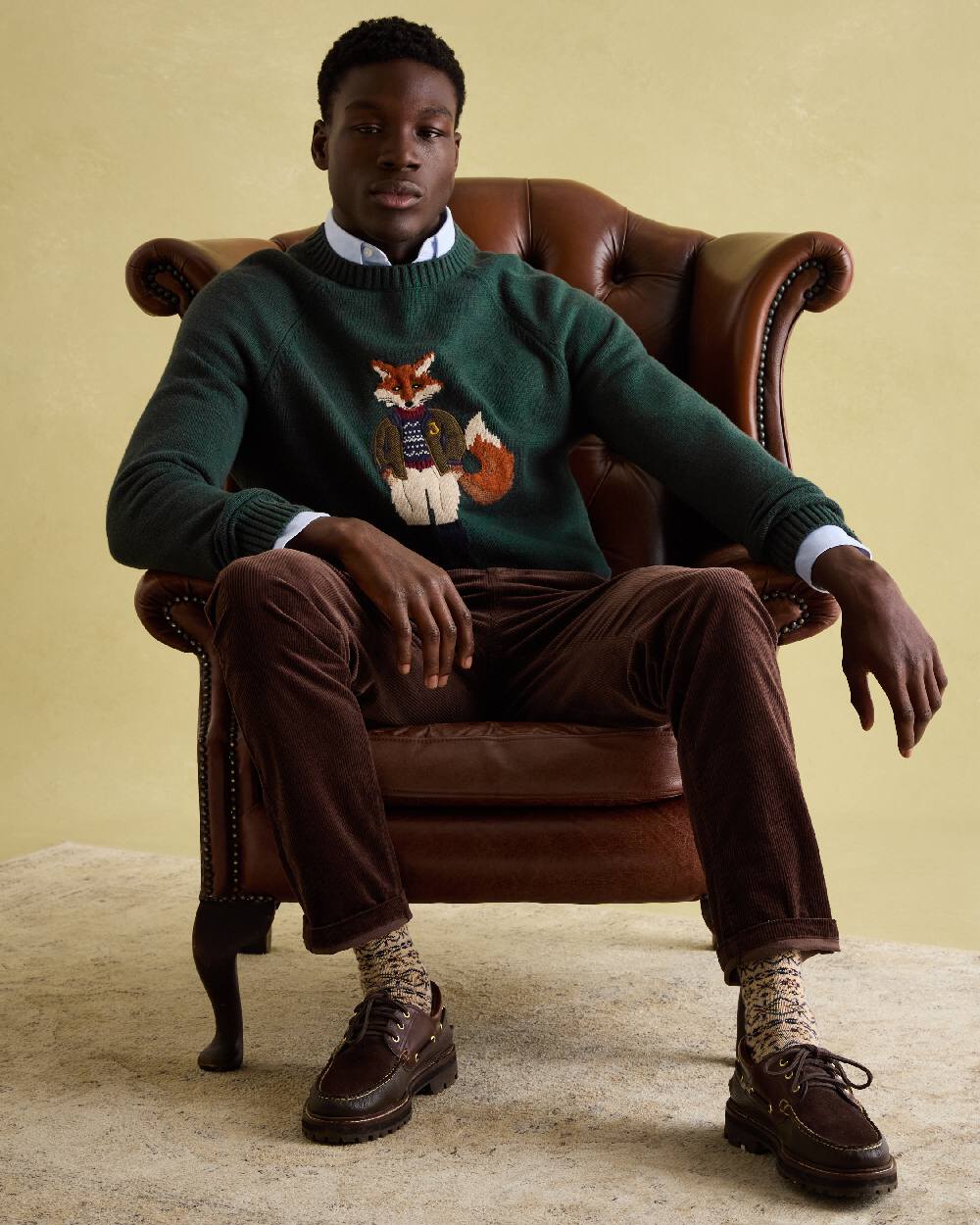 Joules Mens Jonty Intarsia Crew Knit Jumper - Image 8