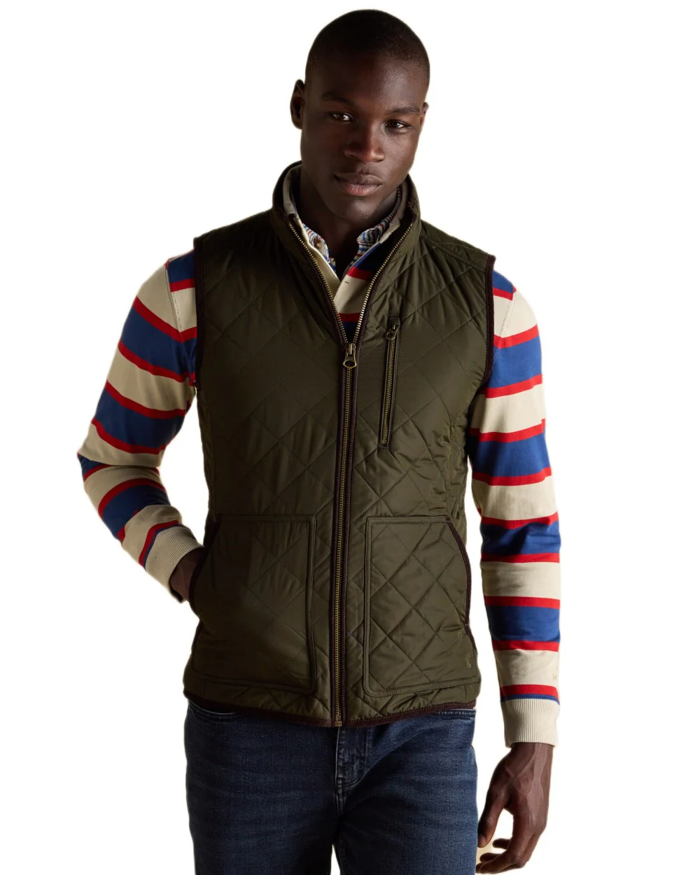 Joules Mens Maynard Diamond Quilted Gilet - Image 2
