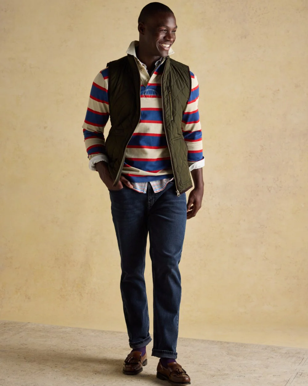 Joules Mens Maynard Diamond Quilted Gilet - Image 3