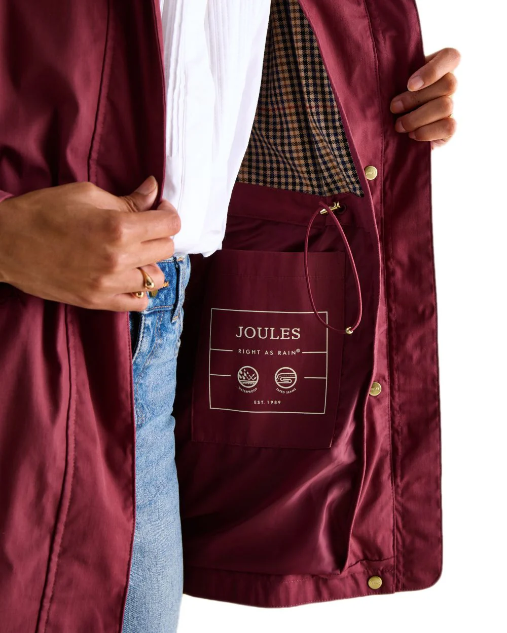 Joules Portwell Waterproof Raincoat With Hood - Image 5