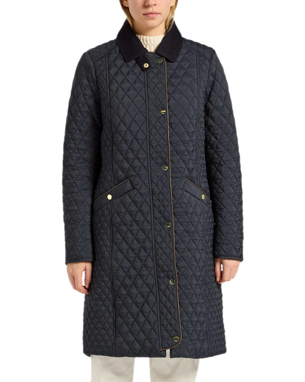 Joules Rosewell Showerproof Longline Diamond Quilted Coat - Image 10