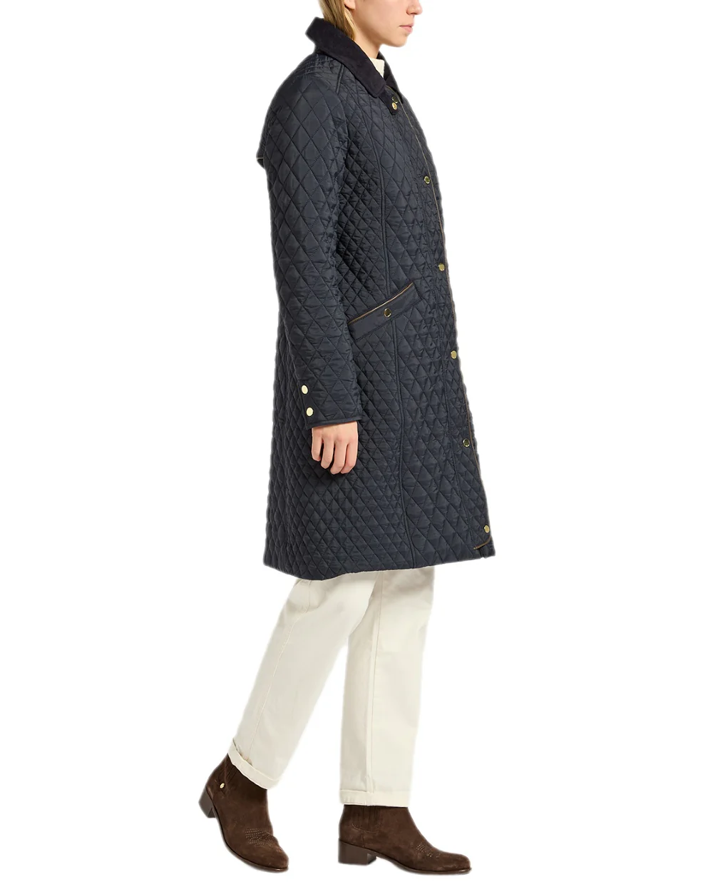 Joules Rosewell Showerproof Longline Diamond Quilted Coat - Image 11