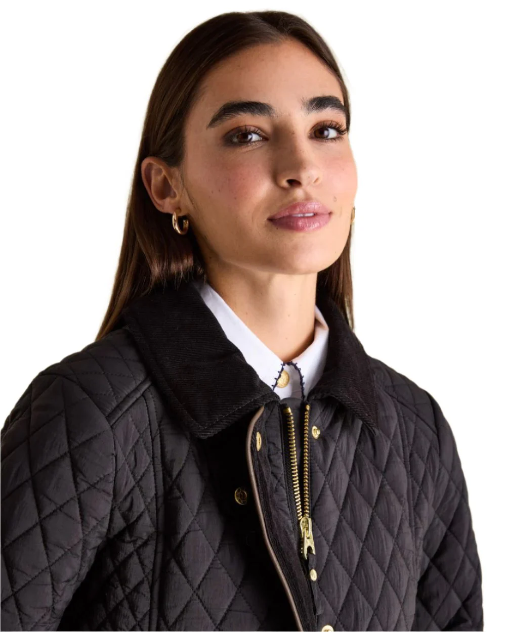 Joules Rosewell Showerproof Longline Diamond Quilted Coat - Image 5