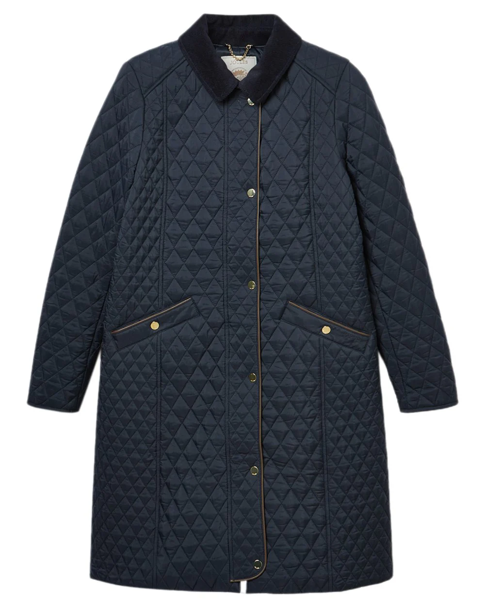 Joules Rosewell Showerproof Longline Diamond Quilted Coat - Image 9