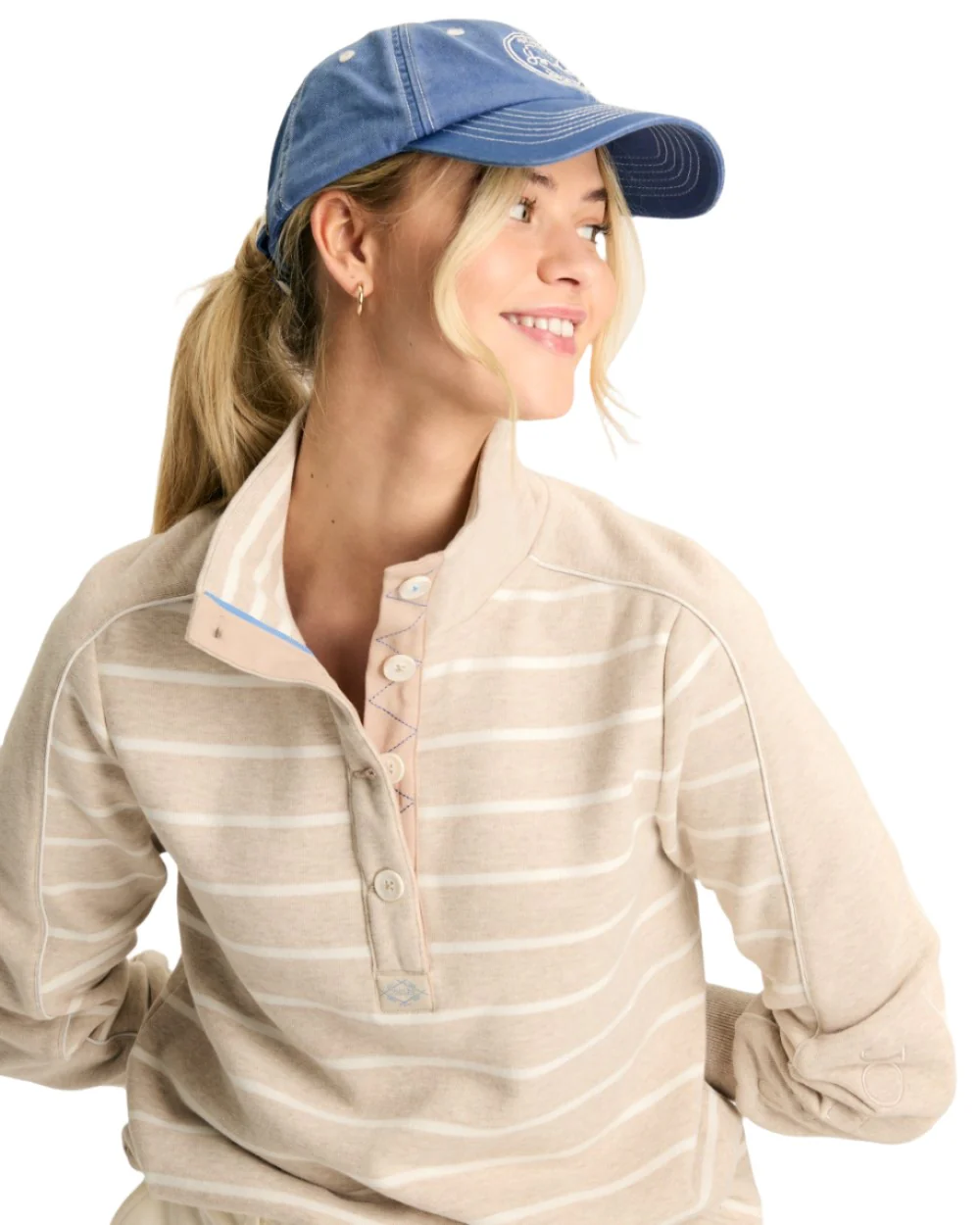 Joules Southwold Button Down Striped Sweatshirt - Image 12