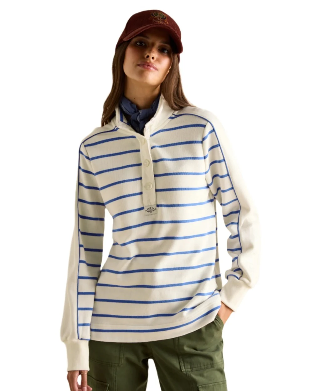 Joules Southwold Button Down Striped Sweatshirt - Image 17