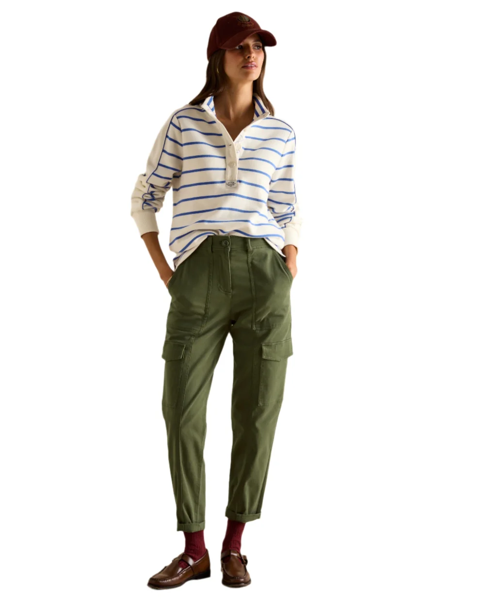Joules Southwold Button Down Striped Sweatshirt - Image 19