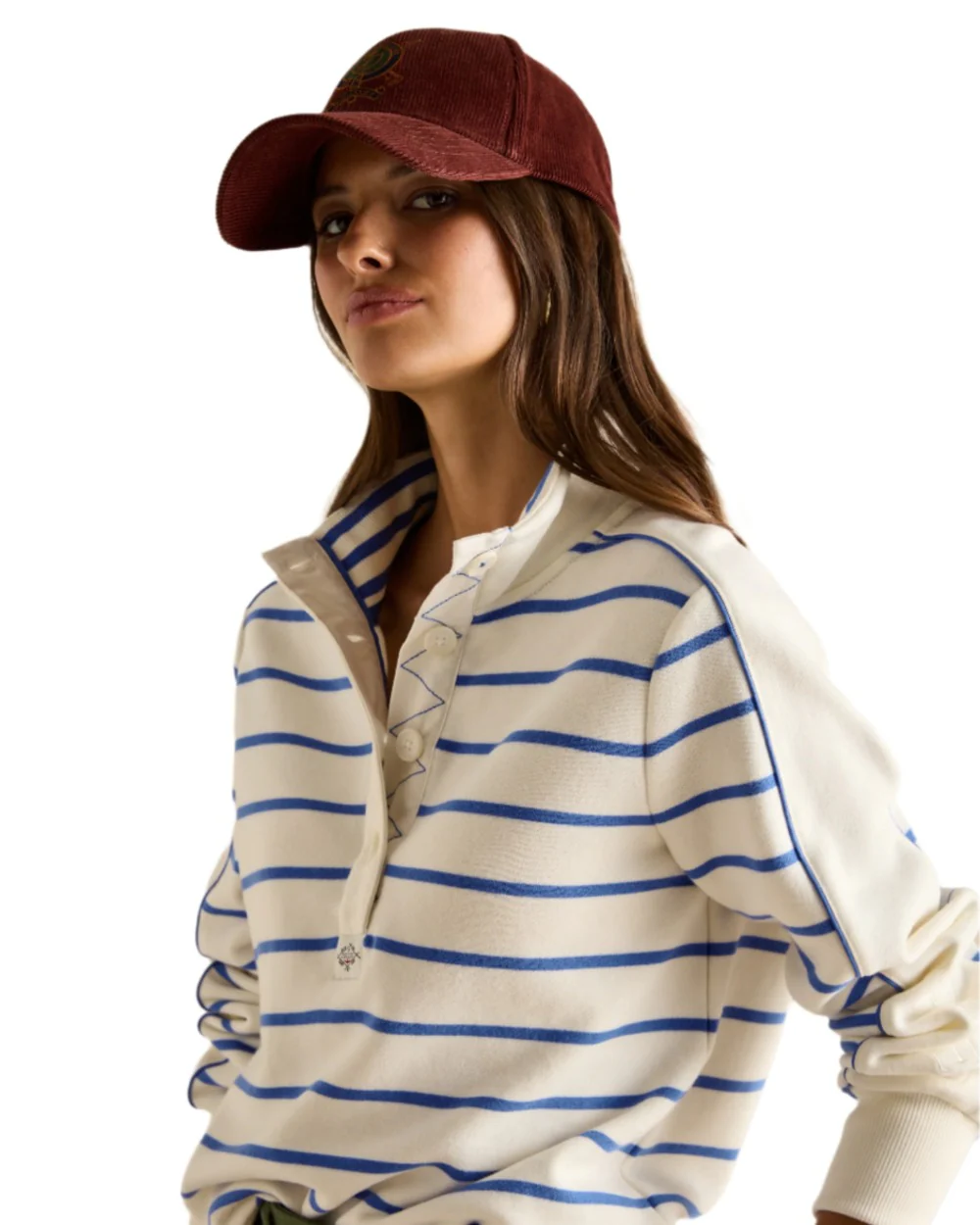 Joules Southwold Button Down Striped Sweatshirt - Image 20