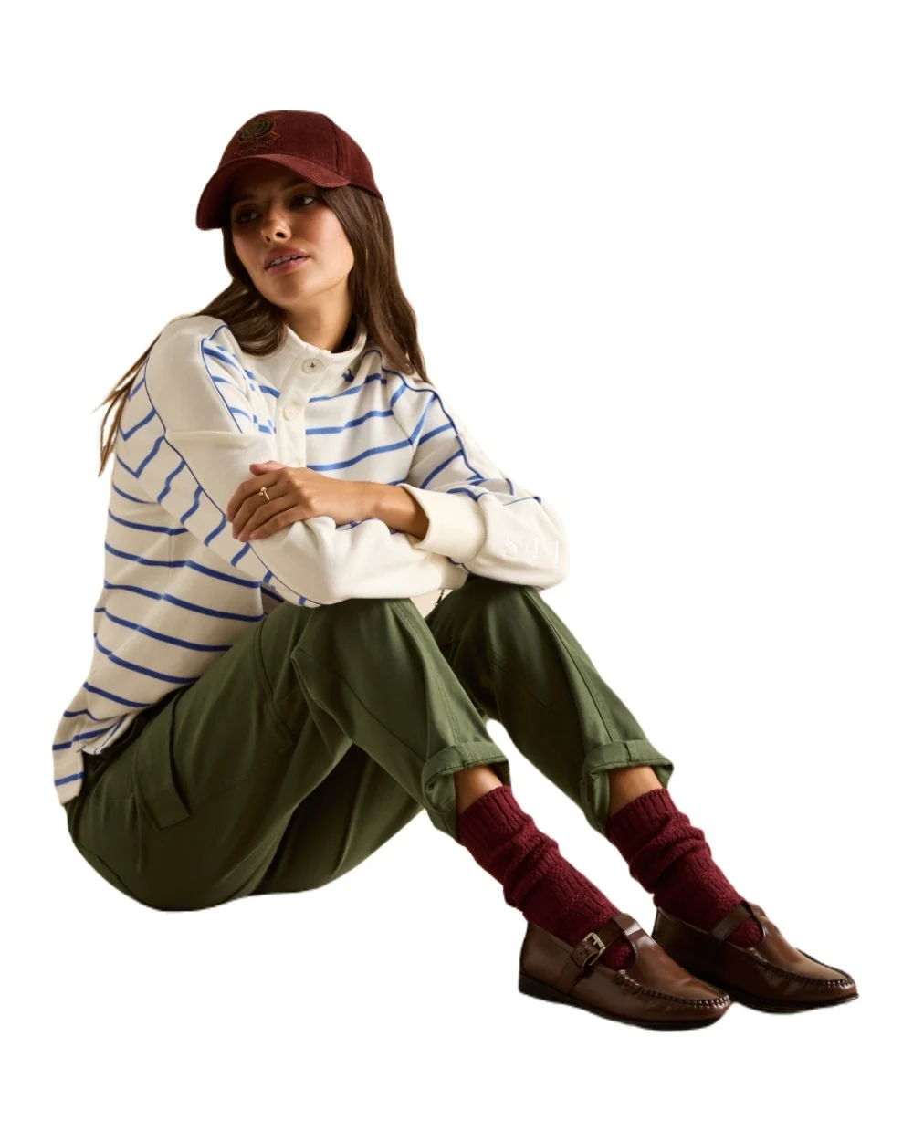 Joules Southwold Button Down Striped Sweatshirt - Image 21