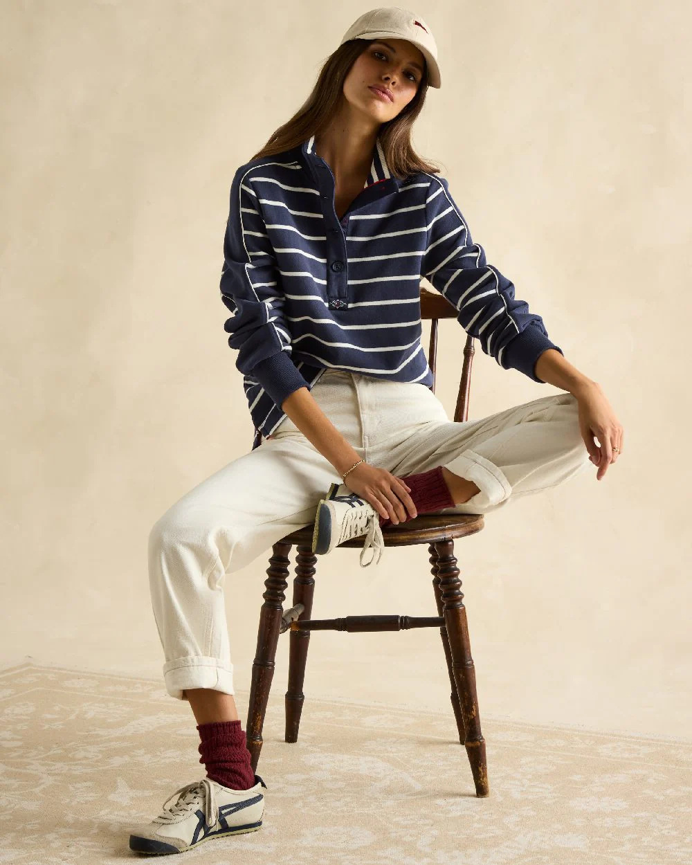 Joules Southwold Button Down Striped Sweatshirt - Image 25