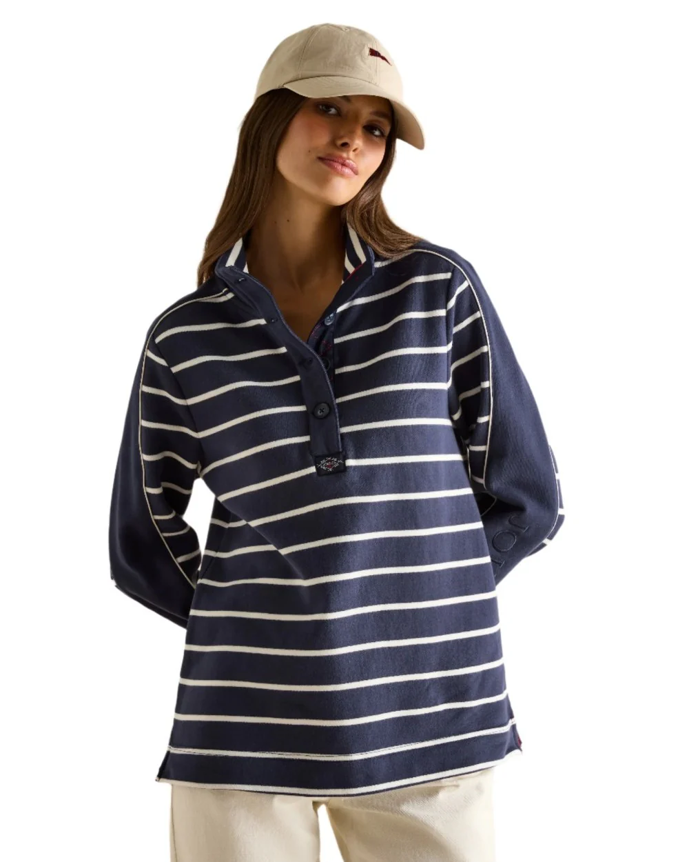 Joules Southwold Button Down Striped Sweatshirt - Image 26