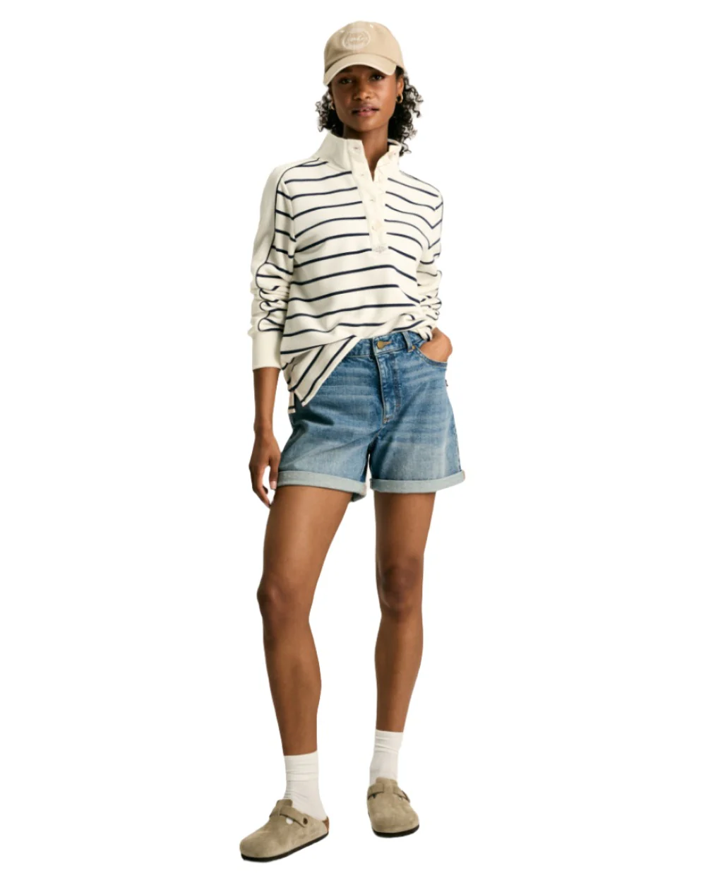 Joules Southwold Button Down Striped Sweatshirt - Image 3