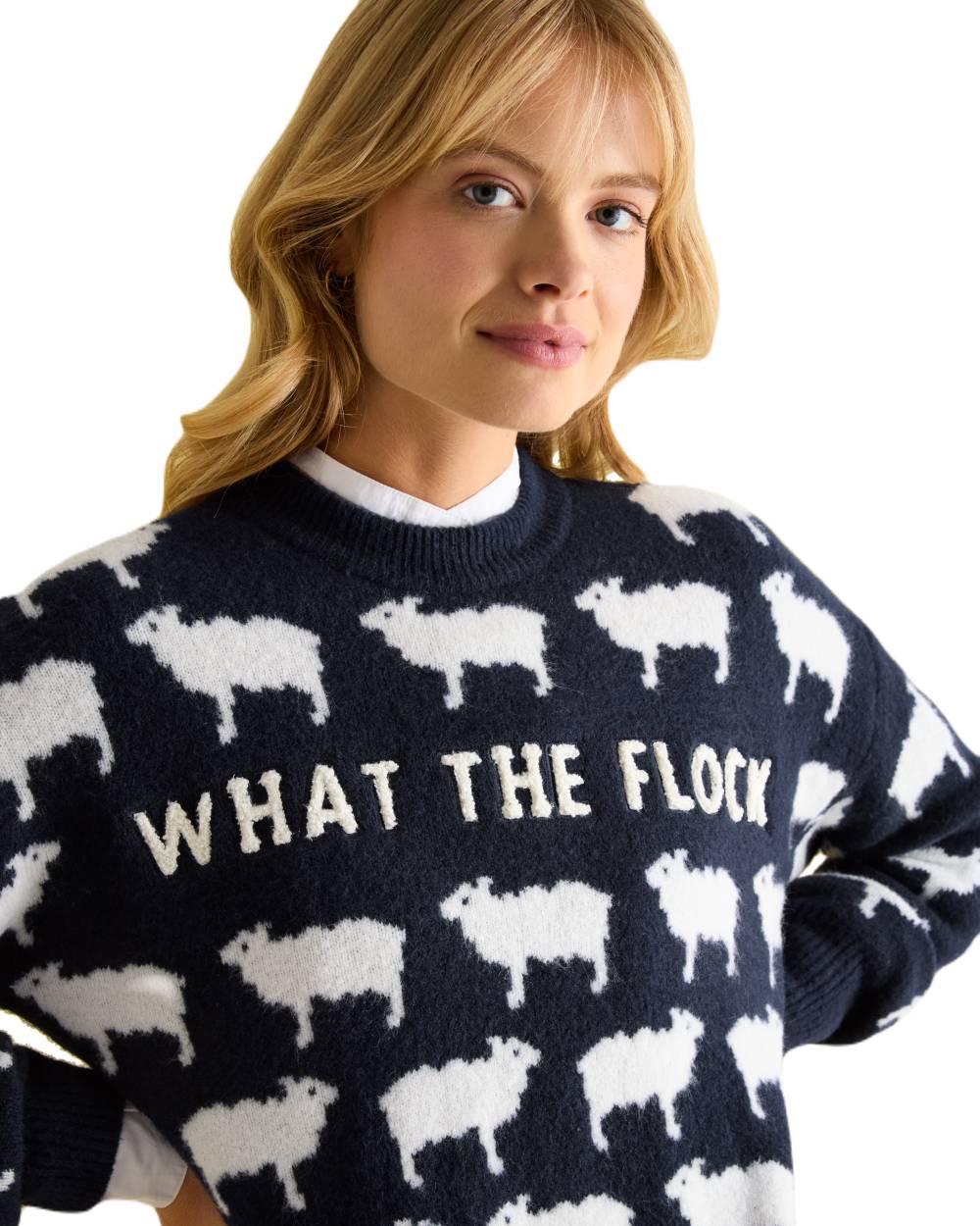 Joules What The Flock Intarsia Sheep Jumper - Image 5