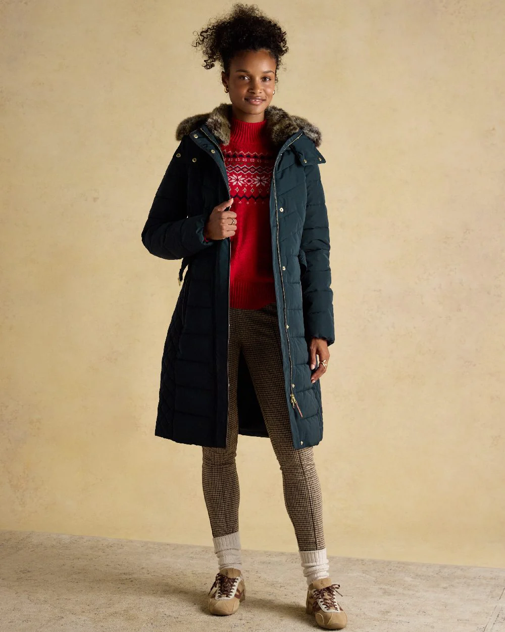 Joules Womens Aspen Showerproof Longline Padded Coat - Image 16