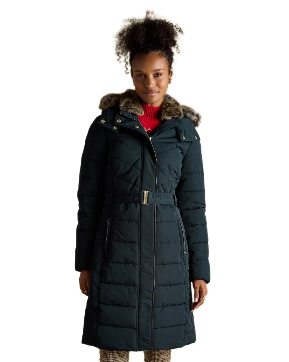 Joules Womens Aspen Showerproof Longline Padded Coat - Image 17