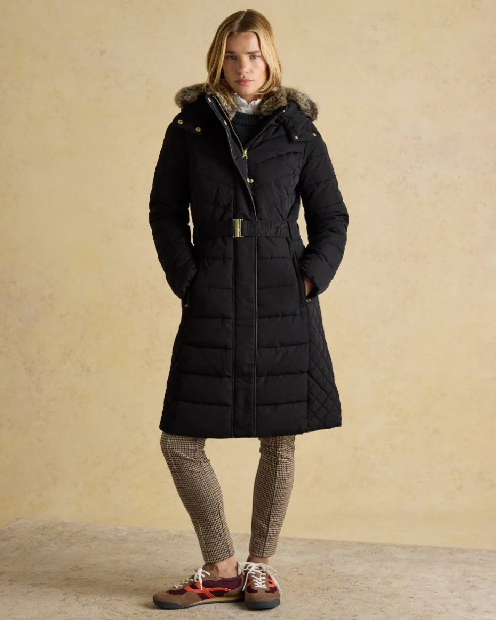 Joules Womens Aspen Showerproof Longline Padded Coat - Image 2