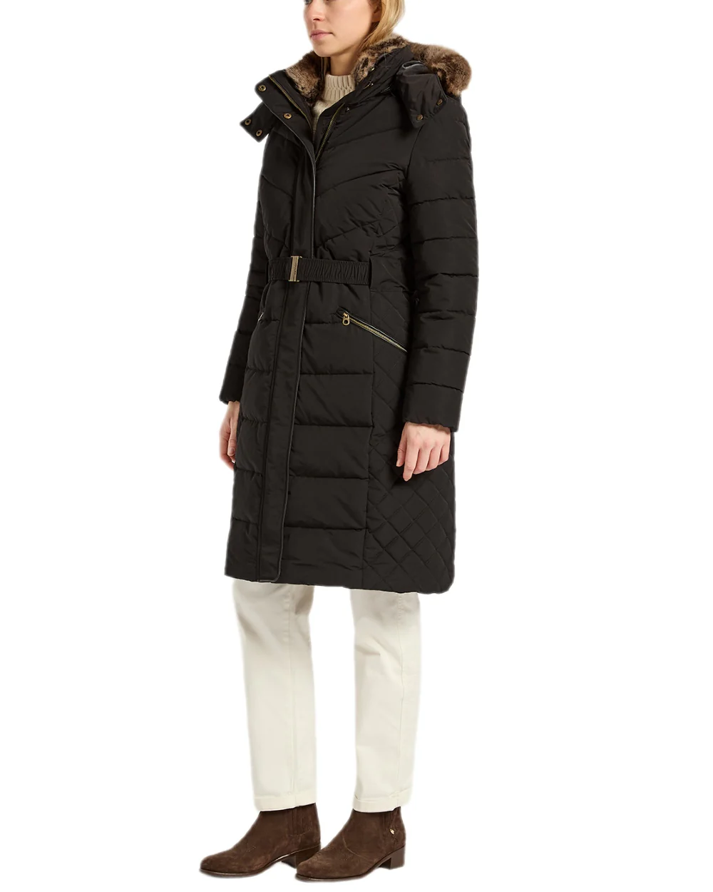 Joules Womens Aspen Showerproof Longline Padded Coat - Image 4