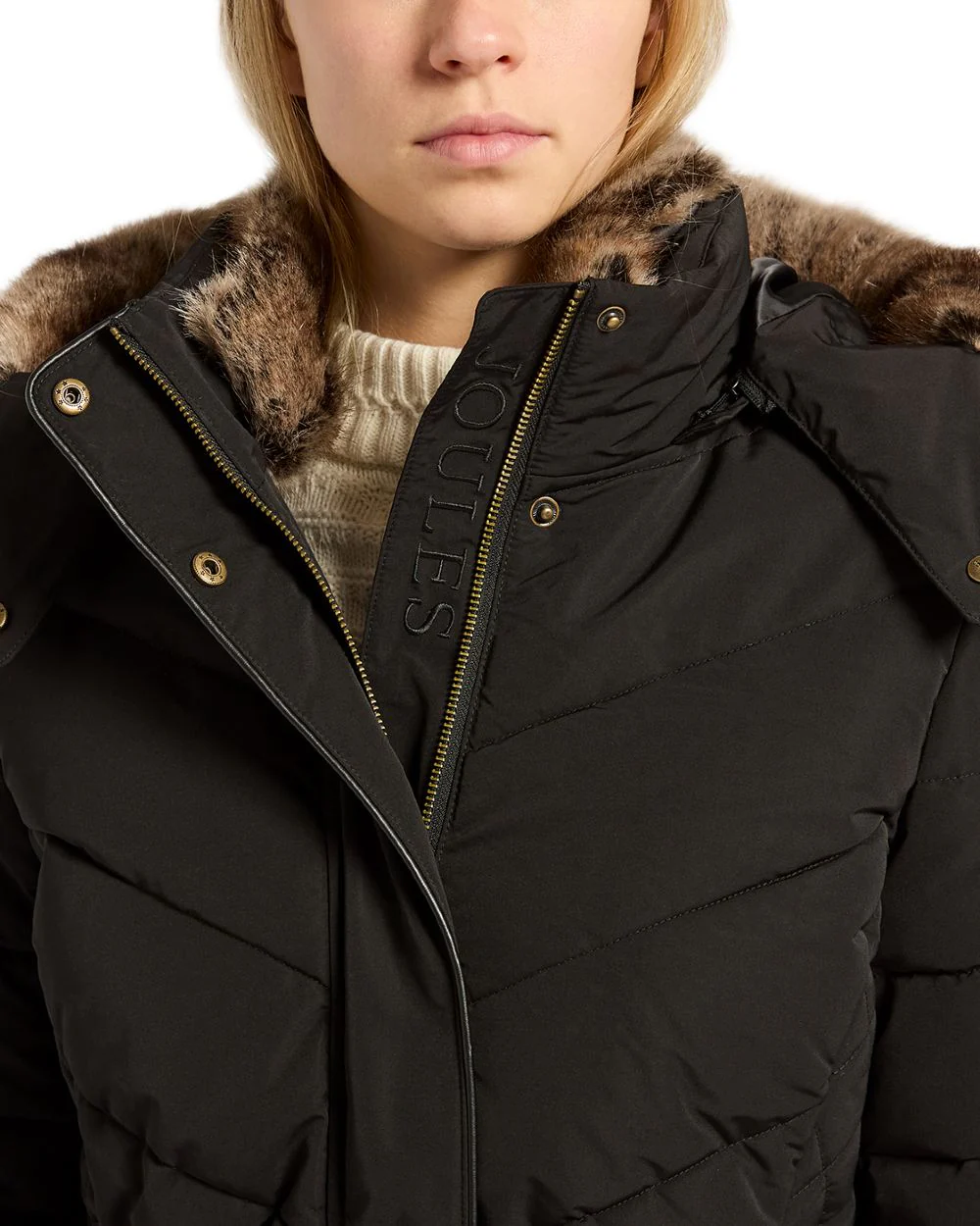Joules Womens Aspen Showerproof Longline Padded Coat - Image 5