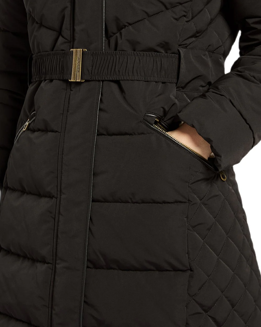 Joules Womens Aspen Showerproof Longline Padded Coat - Image 6