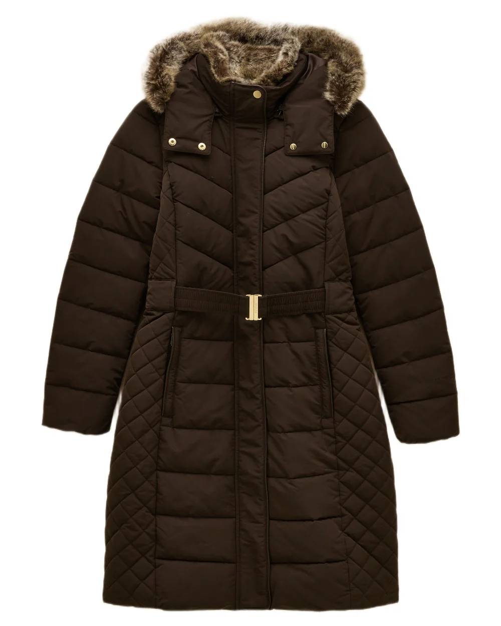 Joules Womens Aspen Showerproof Longline Padded Coat - Image 8