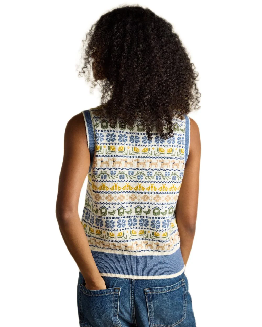 Joules Womens Birds & Bees Knitted Crew Neck Vest - Image 6