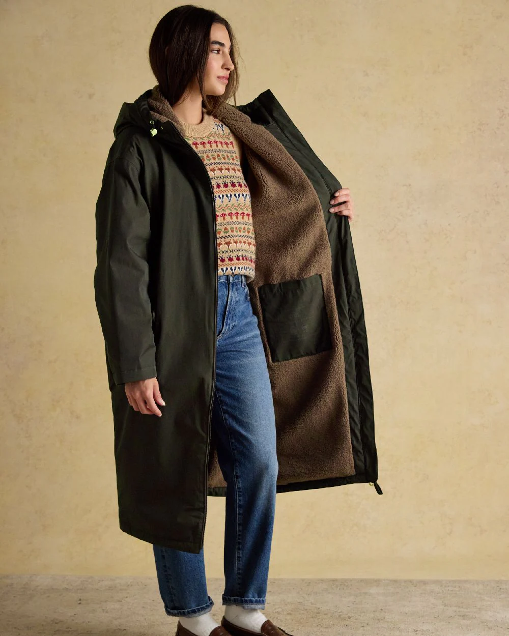 Joules Womens Coverall Oversized Fleece Lined Waterproof Coat - Image 15
