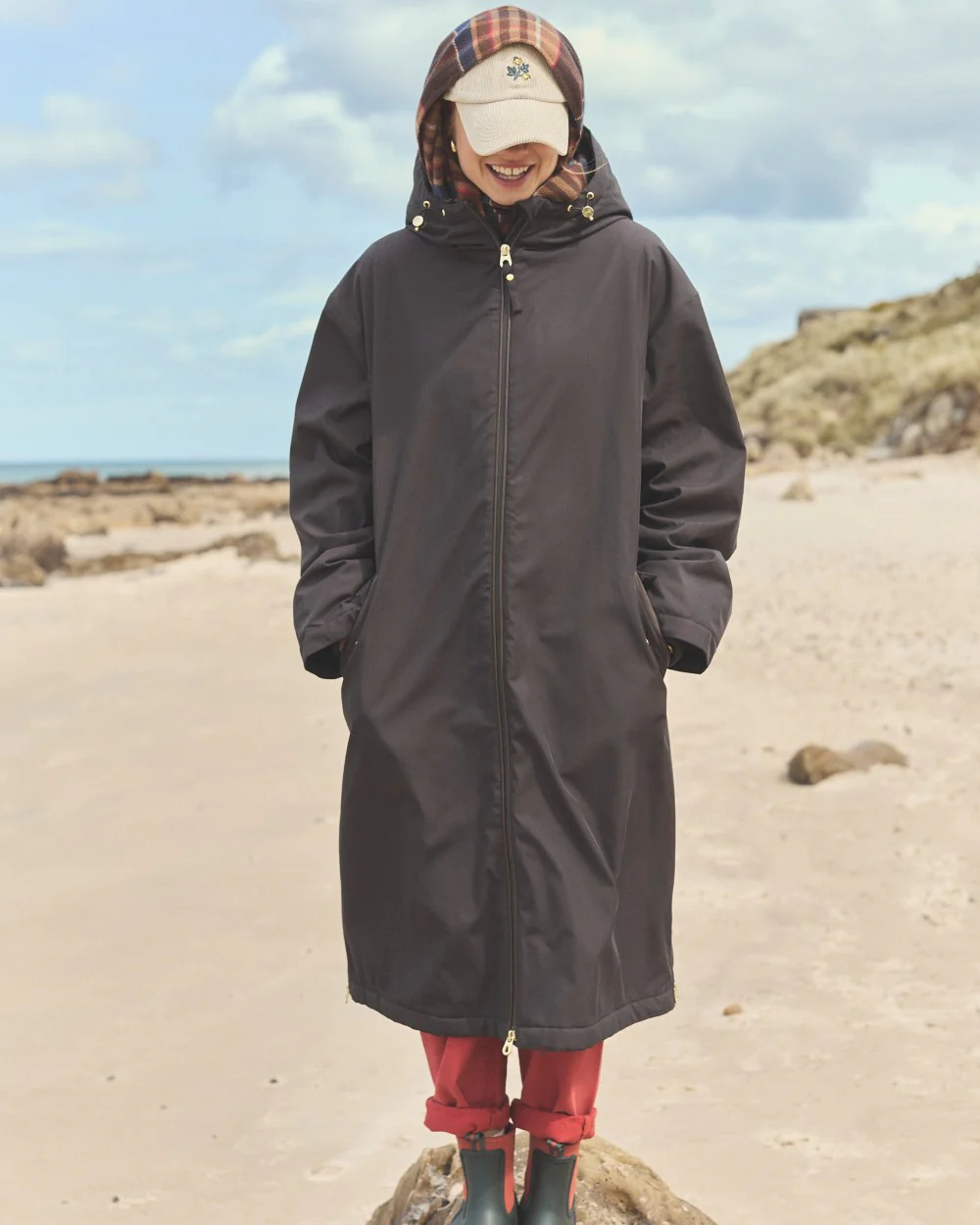 Joules Womens Coverall Oversized Fleece Lined Waterproof Coat - Image 5