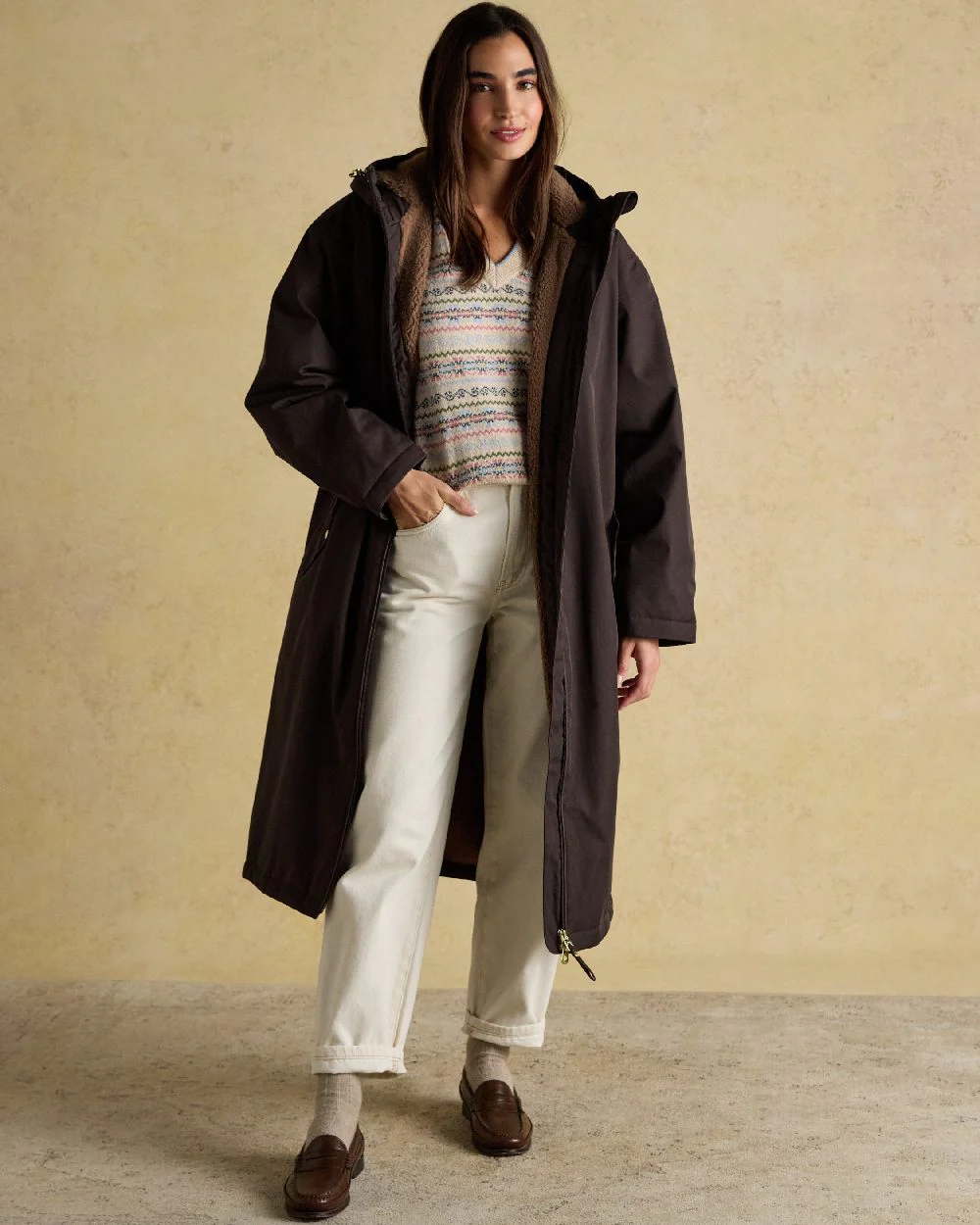 Joules Womens Coverall Oversized Fleece Lined Waterproof Coat - Image 7