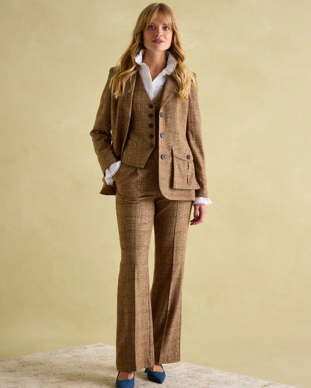 Joules Womens Foxley Tweed Suit Blazer - Image 3