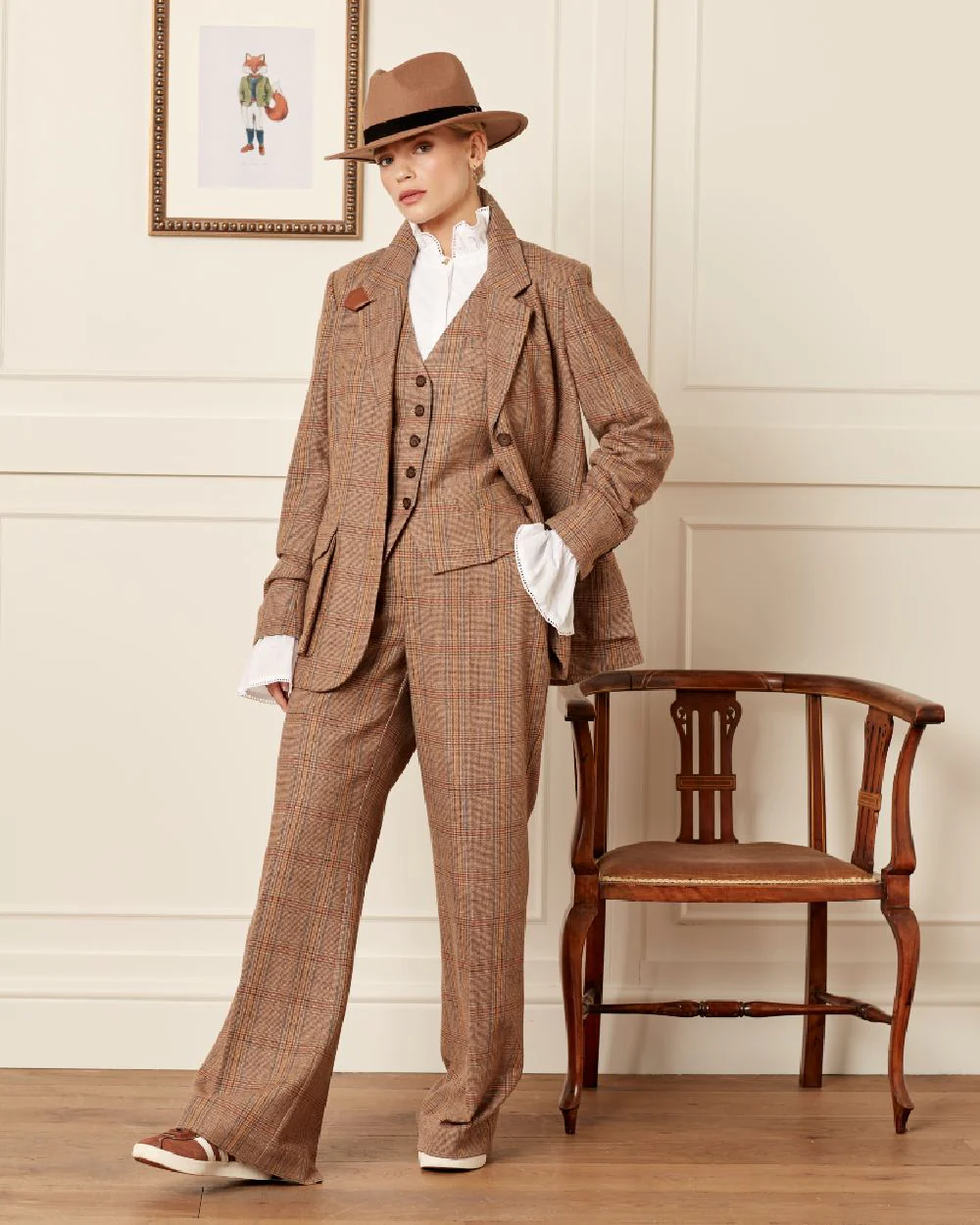 Joules Womens Foxley Tweed Suit Blazer - Image 5