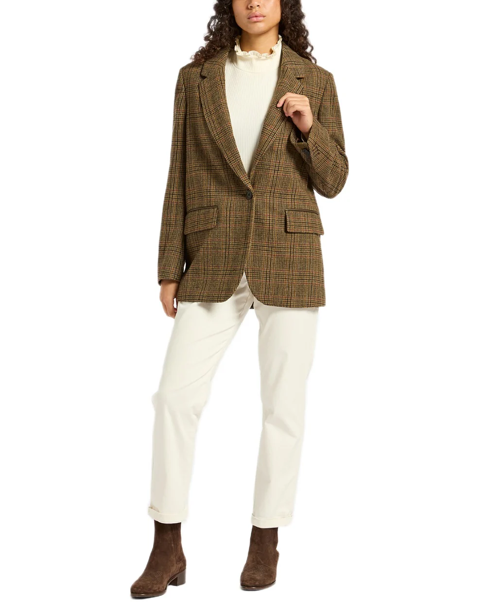 Joules Womens Hackmore Relaxed Fit Wool Blend Tweed Blazer - Image 11