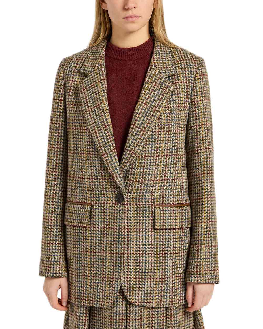 Joules Womens Hackmore Relaxed Fit Wool Blend Tweed Blazer - Image 3