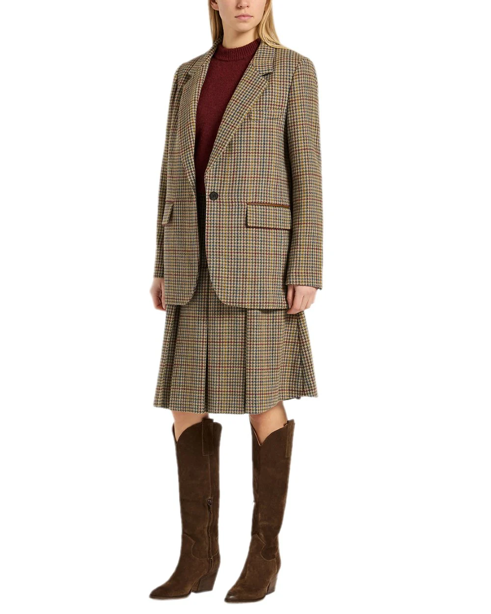 Joules Womens Hackmore Relaxed Fit Wool Blend Tweed Blazer - Image 4